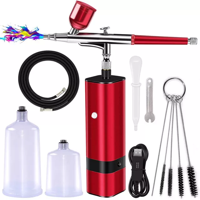Handheld Cordless Airbrush Spray Paint Art System Kit With Compressor Portable