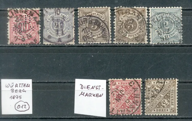 Briefmarken Altdeutschland Württemberg 1875