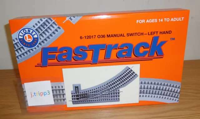 Lionel Trains Fastrack 6-12017 Manual O-36 Left Hand Switch Track O Gauge Turn