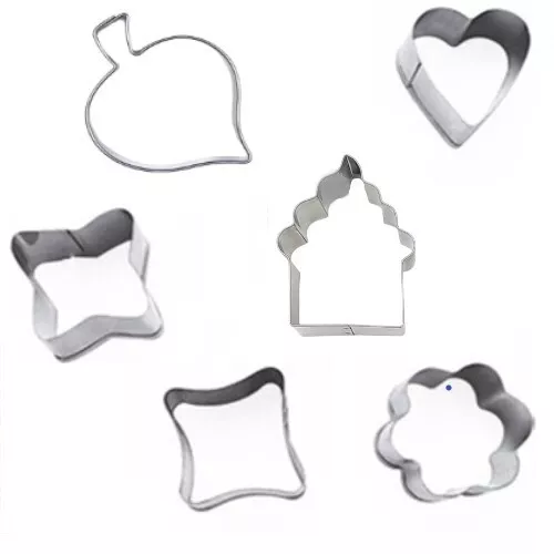 6 Pcs Cookie Cutter Stainless Steel Biscuit Mould Pastry Baking Cake DIY Decors