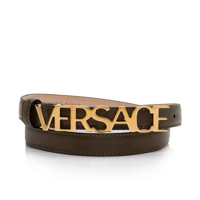 Versace Calfskin Greca Goddess Skinny Belt - Size 32 / 80