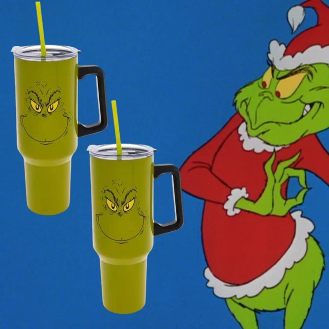 Brand New The Grinch 40 Oz Tumbler Leak Proof With Straw Rare New With Tag!!!!!