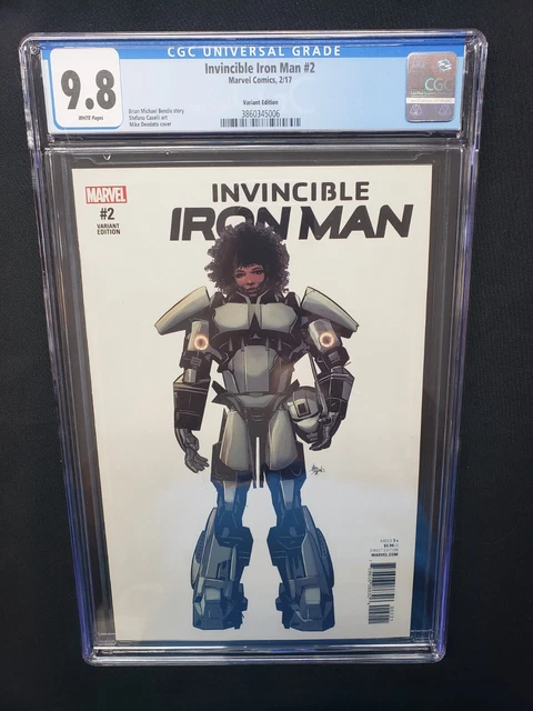 Invincible Iron Man #2 Riri Williams Marvel 2017 1 in 10 Deodato Variant CGC 9.8