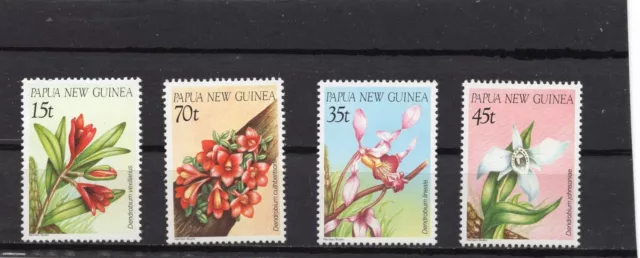 Papua New Guinea 1986 Flora Flowers Orchids Set Of 4 Stamps Mnh
