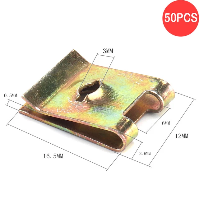 50PCS Rustproof Speed Fasteners Screw U Clips Spire Auto Captive Nut Clip