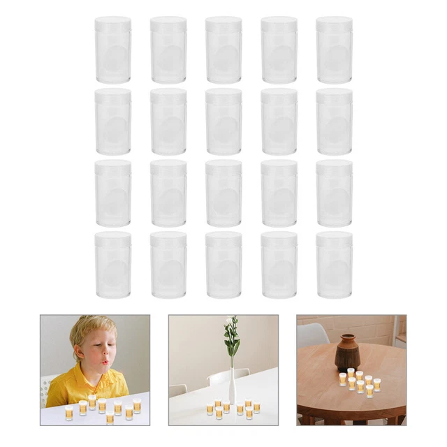 20 Pcs Coin Box Commemorative Container Clear Organizer Plastic Tube