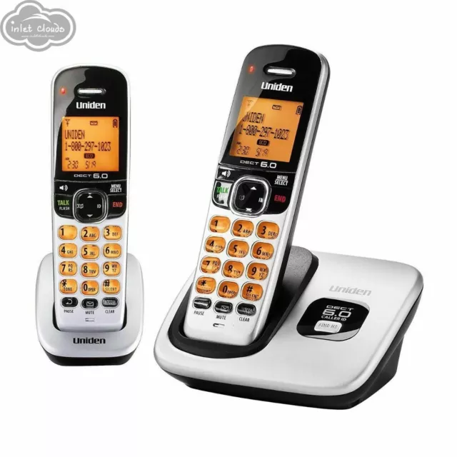 Uniden D1760-2 Expandable Cordless Phone DECT 6.0 1.9GHz,  2 Handset