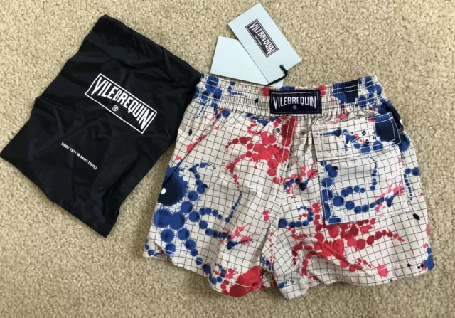 New w Tags & Bag Authentic VILEBREQUIN Swim Trunks PAINT 2 YEARS Kids Unisex 2