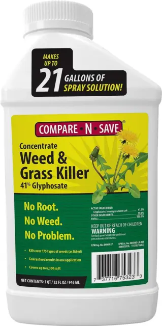 Compare-N-Save 75323 Herbicide Concentrate Mix Root Weed and Grass Killer 32 Oz