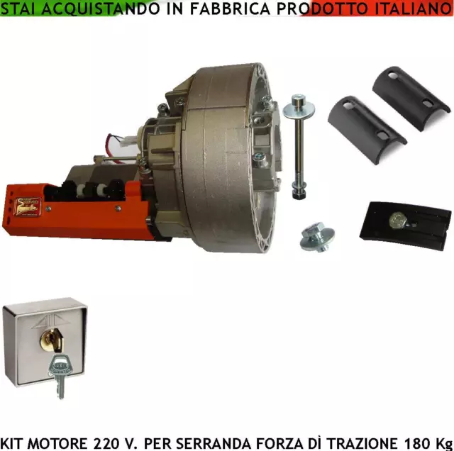 Serranda Elettrica 180 Kg 20 mt² Motore Universale 220 V. Saracinesca Chiave A/C
