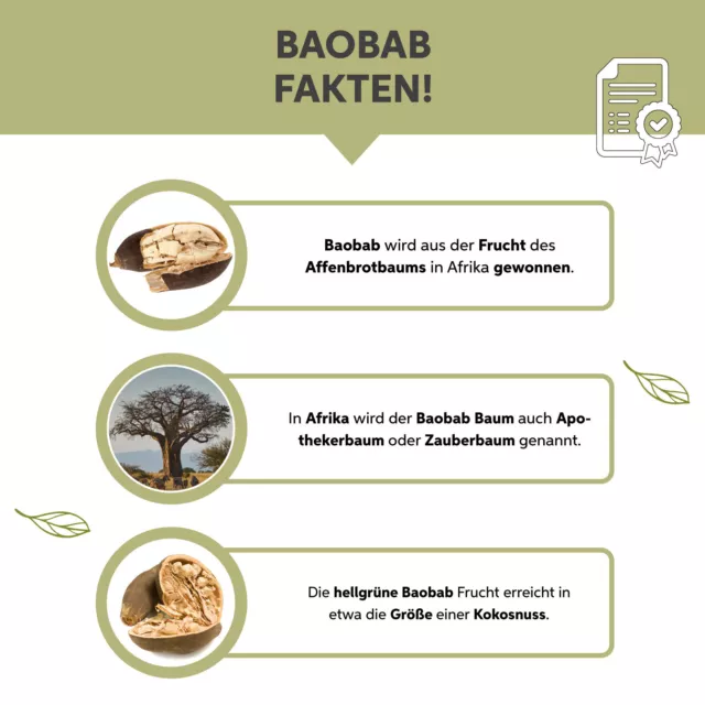 Bio Baobab Pulver 500g | Affenbrotbaum in Rohkost | Apothekerbaum Vegan 2