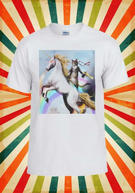 Crazy Cat Unicorn Rainbow Novelty Men Women Vest Tank Top Unisex T Shirt 1288