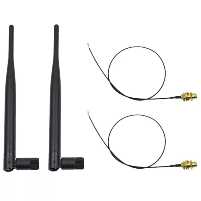 6dBi 2.4GHz 5GHz Dual Band WiFi RP-SMA Antenna + 1x 12cm U.fl IPEX Cable N8S5~pd