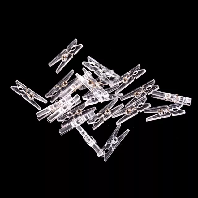 20pcs Mini Clear Plastic Doll Clothespin Photo Paper Peg Clips Laundry HangeAGYB 2