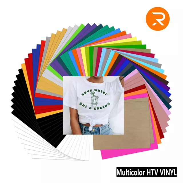 HTV Heat Transfer Vinyl Sheets for Tshirt - Iron Heat Press Vinyl for Cricut