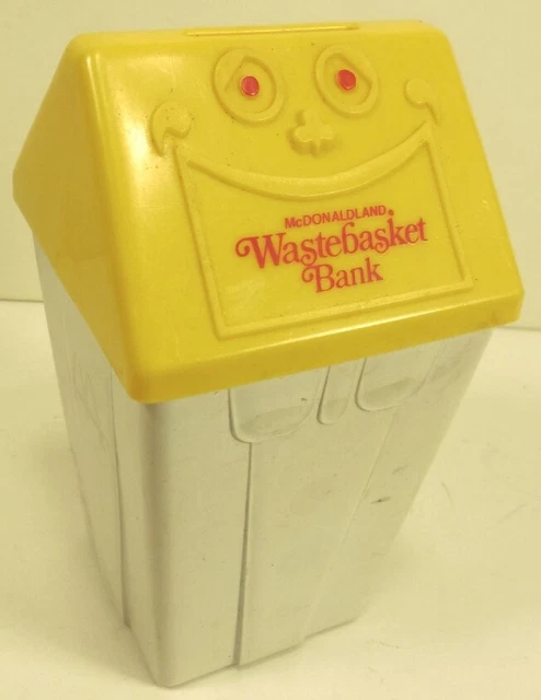 Vintage 1975 McDonald's Restaurant McDonaldland Wastebasket Trash Can COIN BANK