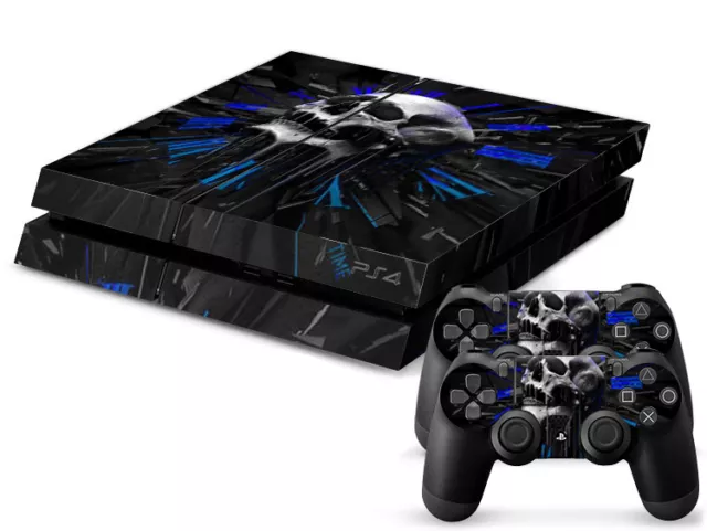 Sony PS4 Playstation 4 Skin Design Aufkleber Schutzfolie Set - New Skull Motiv