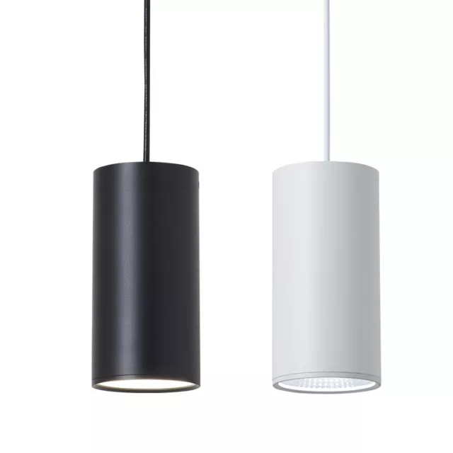 set 2pz lampadario led minimal a sospensione lampada cilindro alluminio moderno