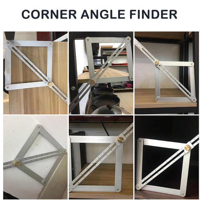 Corner Angle Finder Goniometer Aluminum Protractor Measuring Long Ruler G6Y6