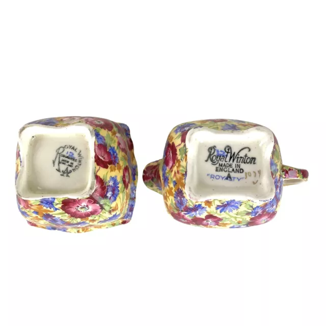 Royal Winton Royalty Grimwades Open Sugar Creamer Chintz Floral England 3