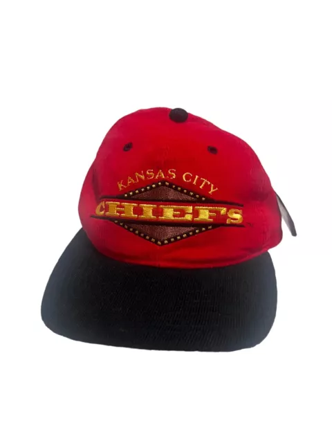 Vintage Starter NFL Kansas City Chiefs Corduroy Script Spellout Snapback Hat Cap