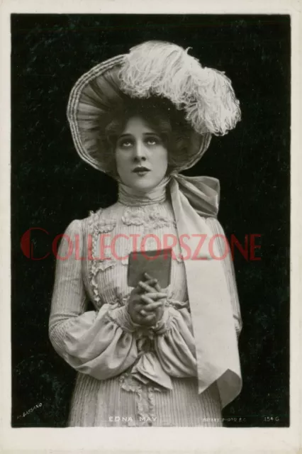 1906 actress & Singer miss Edna May Real Photo Postcard Rotary Series 154 G