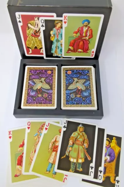 Vintage Heraclio Fournier FAR EAST Playing Cards Complete Decks China Japan