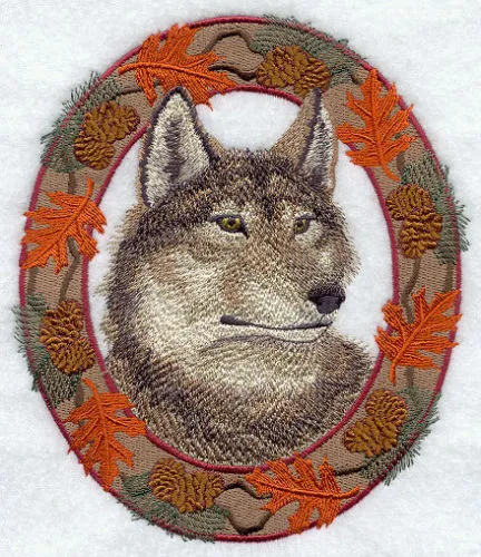 Embroidered Ladies T-Shirt - Autumn Wolf E7047 Size S - XXL