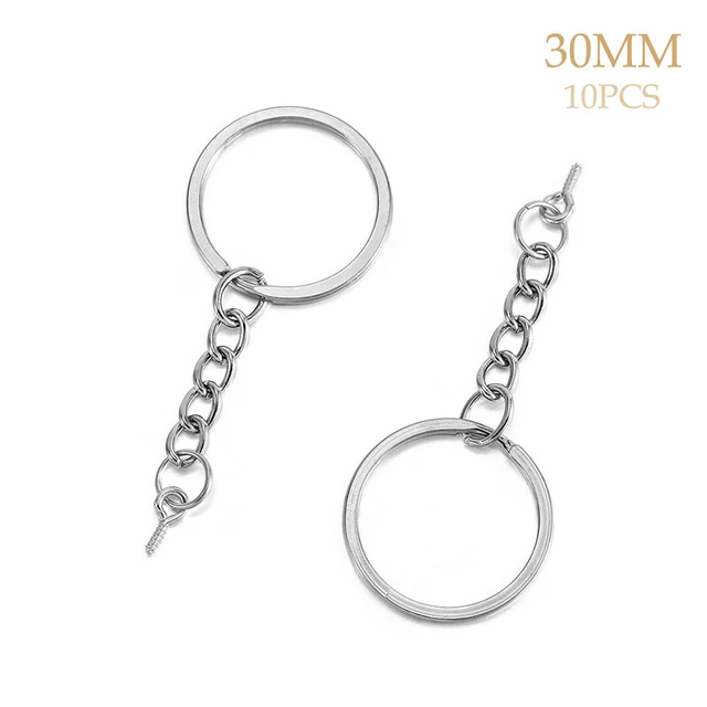 10PCS Screw Eye Pin Key Chain Key Ring With Eye Screws Round Split Keyrings GAIR