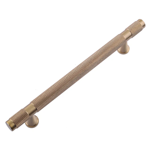Gold Knurled T Bar Kitchen Cupboard Cabinet Drawer Door Handle New