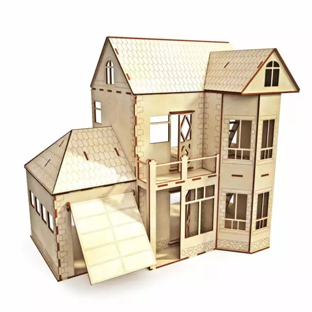 Victorian Wooden Dollhouse 1:16 Great Details + Garage Kids Gift Home Decro