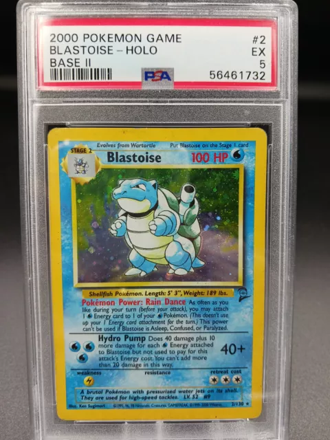 Pokemon Turtok Blastoise Base Set II 2 2/102 PSA 5 Near Mint English
