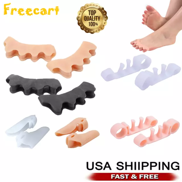 1 Pair Silicone Gel Bunion Toe Corrector Orthotics Straightener Separator Pain