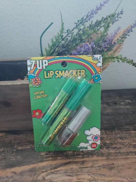 Rare Bonne Bell Lip Smacker Vintage Collection 7UP Liquid Gloss Nail Polish Set