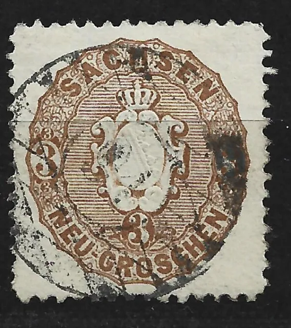 Briefmarken Altdeutschland Sachsen 1863  Mi.Nr. 18 Staatswappen