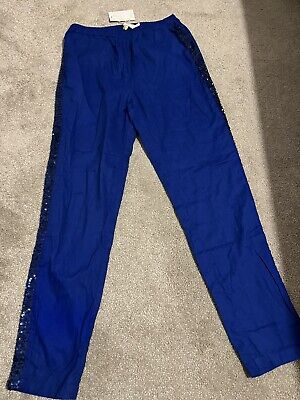 Mini Boden girls Blue Sparkly Trousers, Age 10 Years BNWT