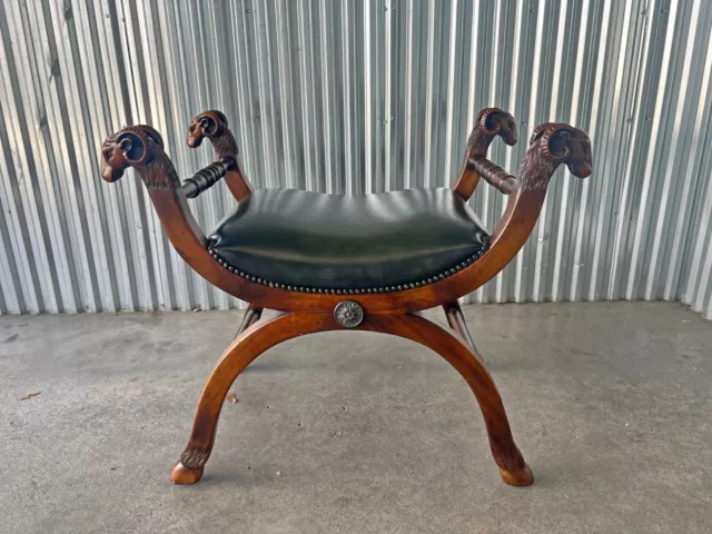Neoclassical Rams Head Bench