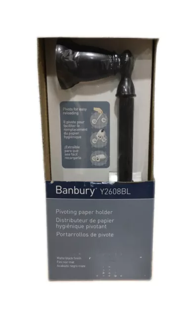 MOEN Banbury Pivoting Double Post Toilet Paper Holder in Matte Black Y2608BL