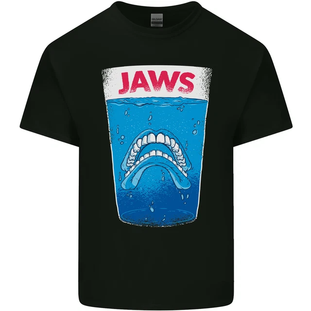 Jaws Funny Parody Dentures Skull Teeth Mens Cotton T-Shirt Tee Top