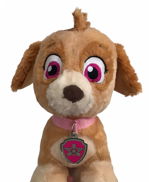 NICKELODEON BUILD A Bear Paw Patrol Skye Talking Stuffed Dog With Pink