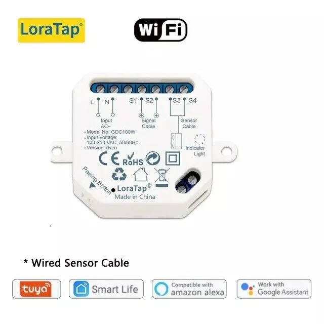 LoraTap Apriporta WiFi Garage Door Opener con Telecomando RF, Apricancello  Intelligente con Sensori Porta Wireless, Controllo App Smart Life