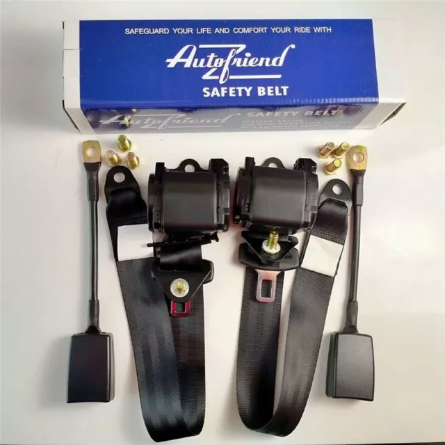 Seat Belt Universal Safety 2 Sets 3 Point Retractable Truck Strap Seatbelt AU