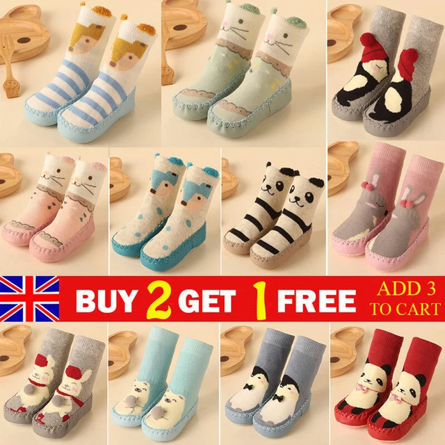 Kids Baby Girls Toddler Anti-slip Slippers Socks Soft Cotton Boys Winter Shoes
