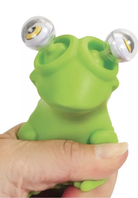Warm Fuzzy Toys Poppin' Peepers Frog Fidget Squeeze Toy, 3” Stress Relief Ball