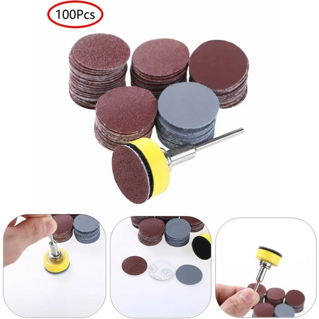 1"Sanding Discs Pad Kit with 1/8"Shank Backer Plate Drill Grinder Rotary Tools