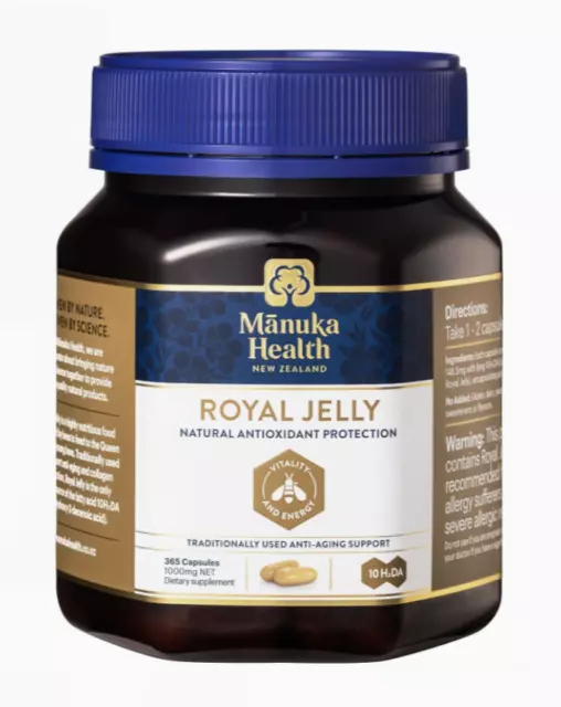 Manuka Health Royal Jelly 365 Capsules Immune Support Natural Antioxidant NZ