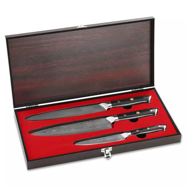 BIGSUNNY 2 Pcs Sushi Chef Knife Set 9Sashimi & 5Utility Knife Rose Wood  Handle