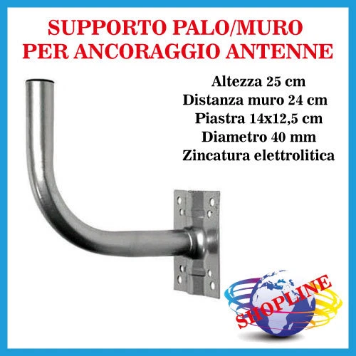 Supporto Antenna Satellitare SKT In Alluminio - Montaggio A Palo Per Parabole Fino A 90 Cm, Distanza 35 Cm - Foto 5