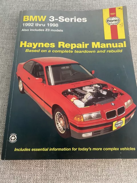 Haynes Repair Manual BMW 3 Series 1992-1998 Includes Z3 Models Car Repair 18021