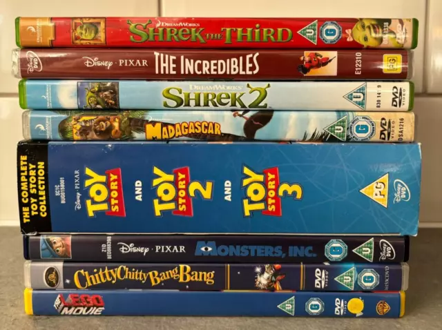 Childrens Family Christmas DVD Bundle Job Lot Toy Story Shrek Madagascar Chitty